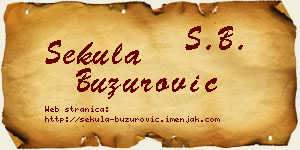 Sekula Buzurović vizit kartica